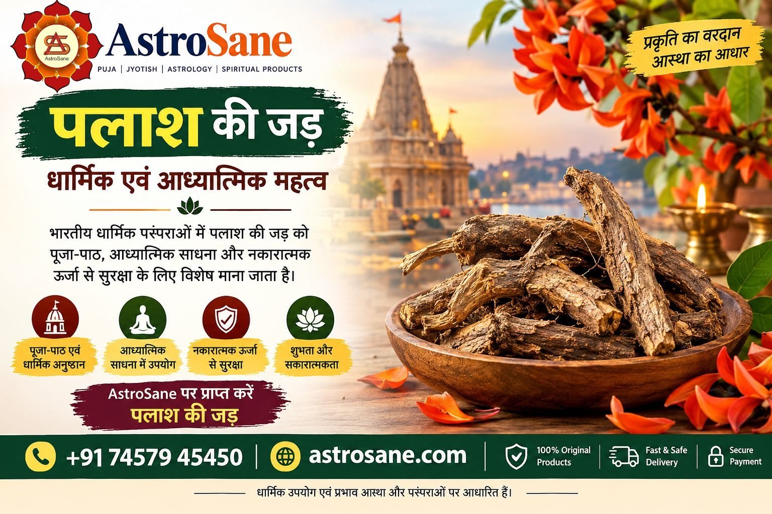 पलाश की जड़ का धार्मिक महत्व, उपयोग और मान्यताएं